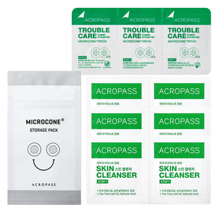 Trouble Care Microneedle Acne Patches - 6 Pack (6 Patches + 6 Prep Wipes)