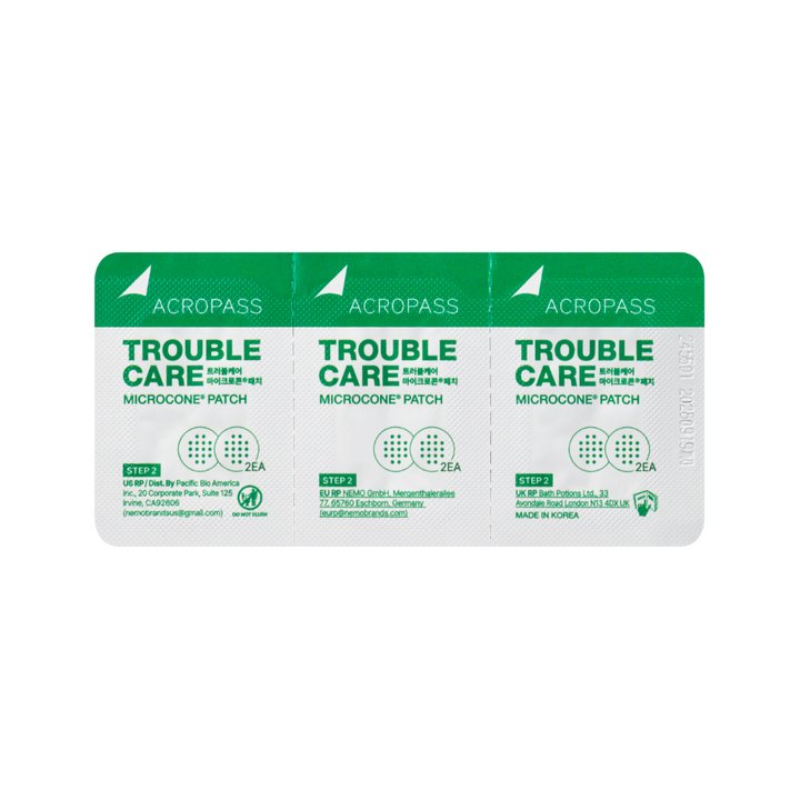 Trouble Care Microneedle Acne Patches - 6 Pack (6 Patches + 6 Prep Wipes)