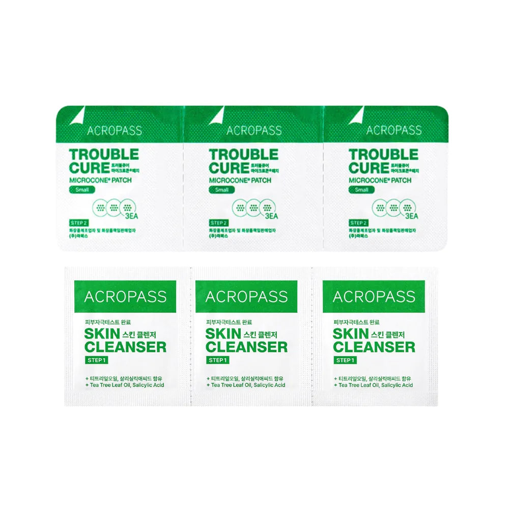 Trouble Care Small Microneedle Acne Patches - 9 Pack (9 Patches + 3 Prep Wipes)