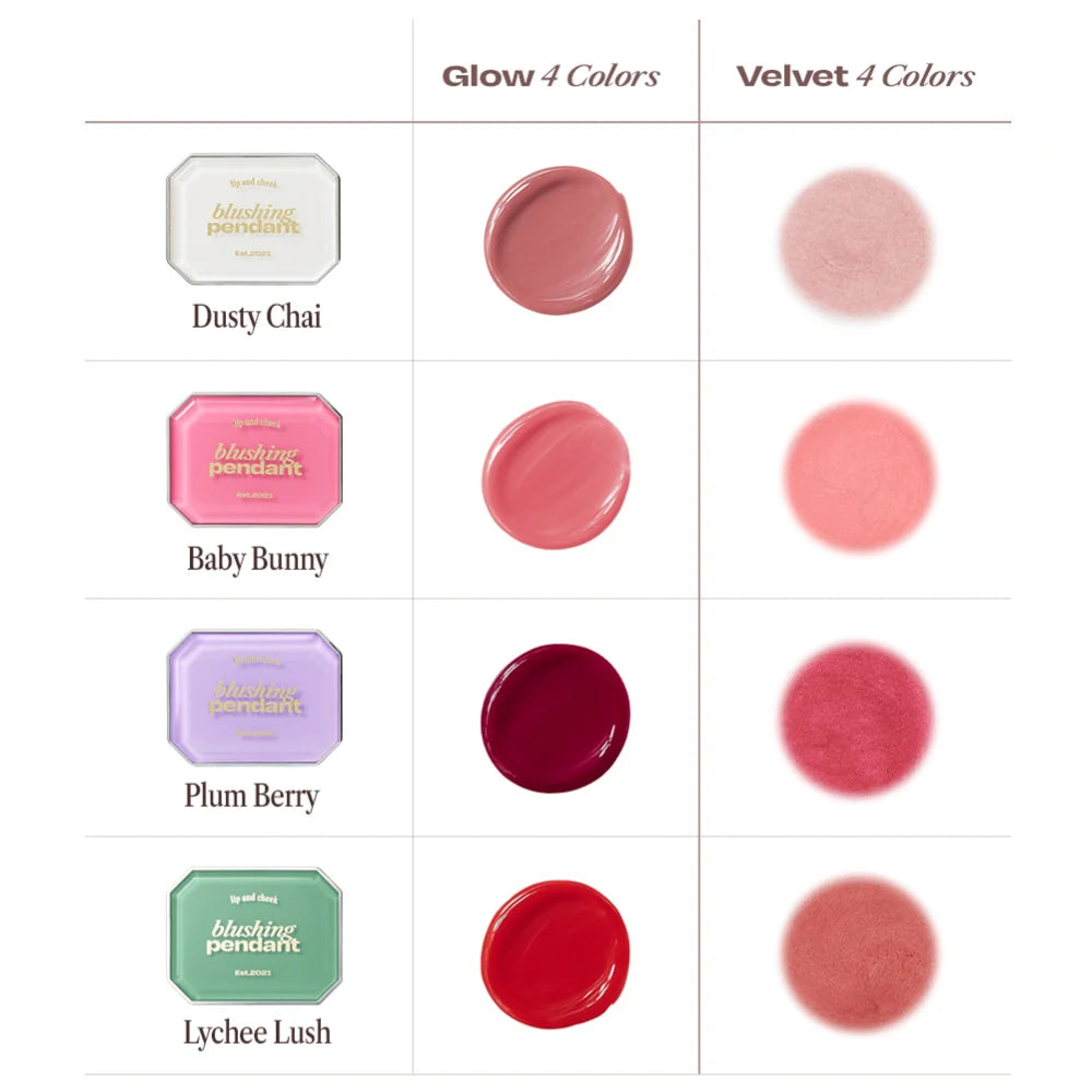 Lip and Cheek Blushing Pendant - 4 Colours (14g x 2)