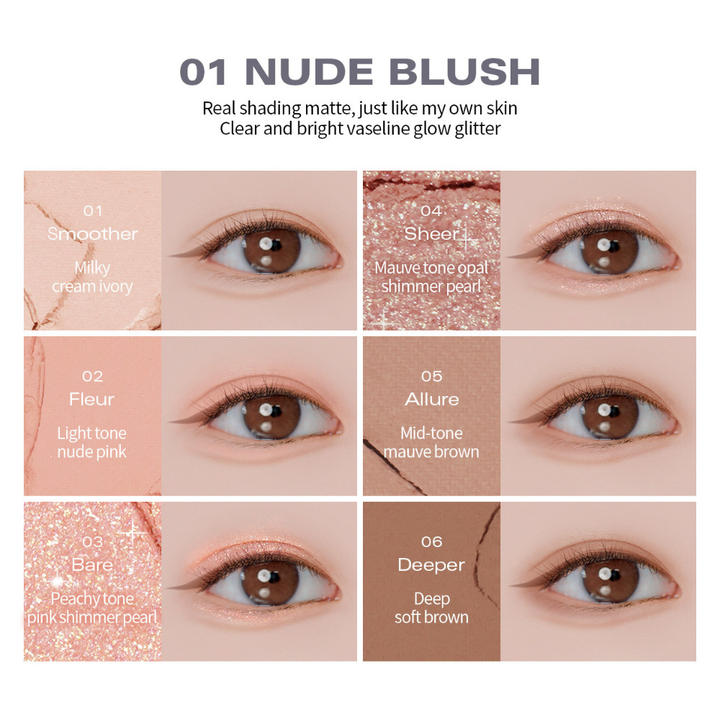 Ready To Wear Eye Palette - #01 Nude Blush (5g)