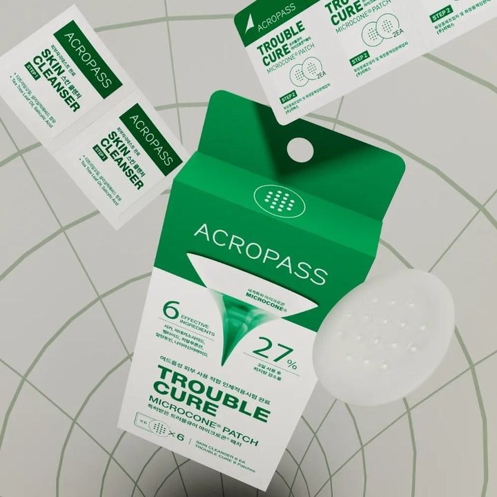 Trouble Care Microneedle Acne Patches - 6 Pack (6 Patches + 6 Prep Wipes)