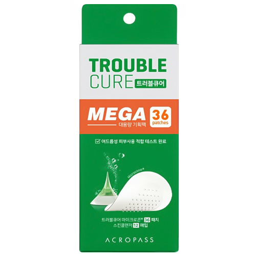 Trouble Cure Microneedle Acne Patches - Mega 36 Pack (36 Patches + 12 Prep Wipes)