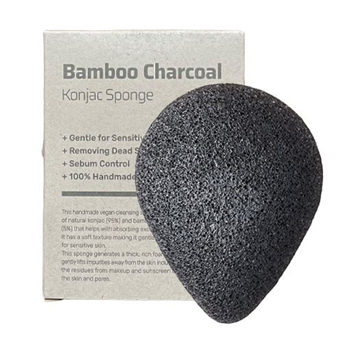 Bamboo Charcoal Konjac Sponge - 1pc