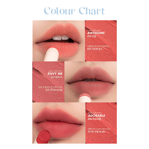 Zero Matte Lipstick, Shell Nude Series - 5 Colours (3g)